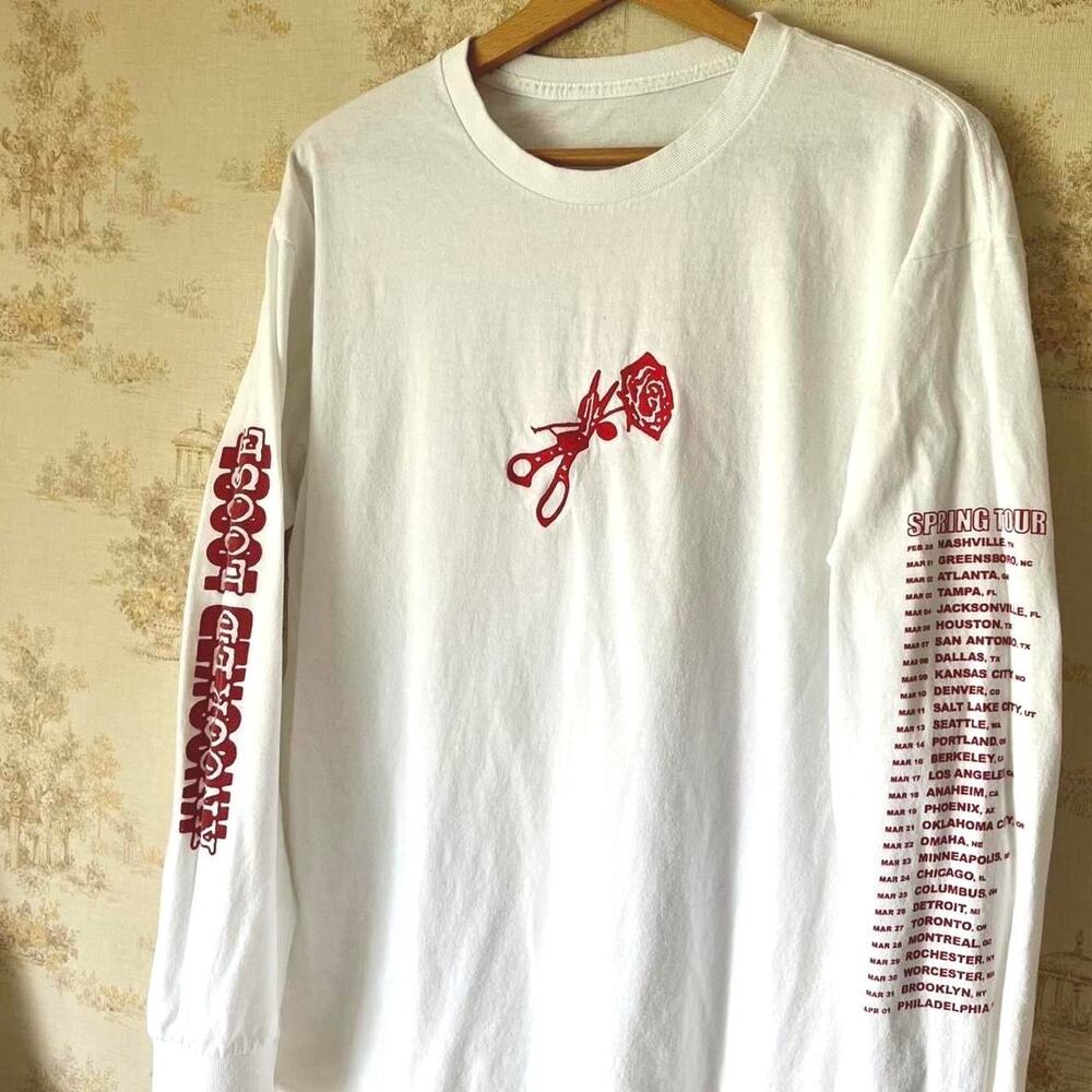 Knocked Loose Spring Tour Long Sleeve T-Shirt | Scissors Rose Graphic | Size M